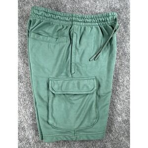 LCKR Mens Small Cargo Knit Shorts Green Elastic Waist Drawstring NWOT